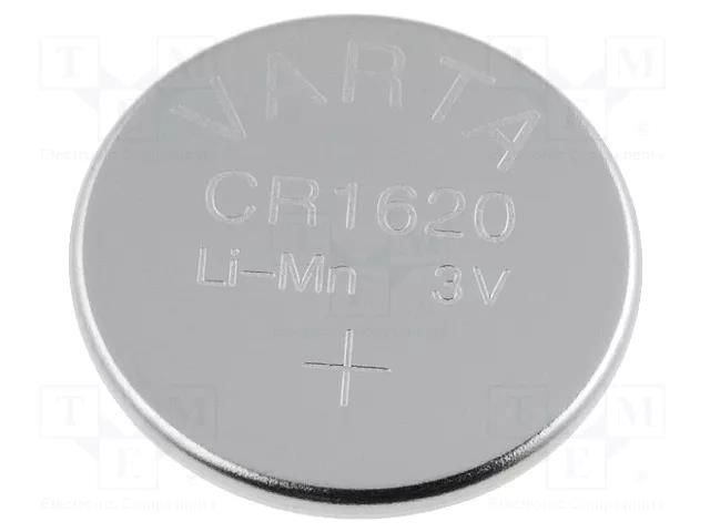 Battery: lithium; CR1620,coin; 3V; 70mAh; non-rechargeable VARTA MICROBATTERY BAT-CR1620/V