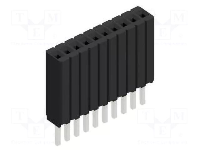 Connector: pin strips; socket; female; PIN: 10; THT; 1.5A; 125V; 1x10 FISCHER ELEKTRONIK BLM.KG.1.10.Z