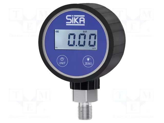 Digital pressure gauge; 0÷16bar; G 1/4"; 69mm; ±1%; 10÷70°C SIKA EME8RF2-0016G
