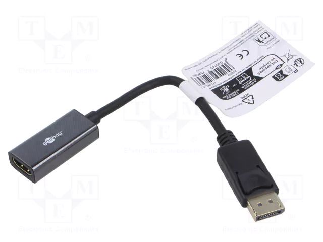 Adapter; DisplayPort plug,HDMI socket; Support: 4K,UHD 2160p Goobay GOOBAY-75269