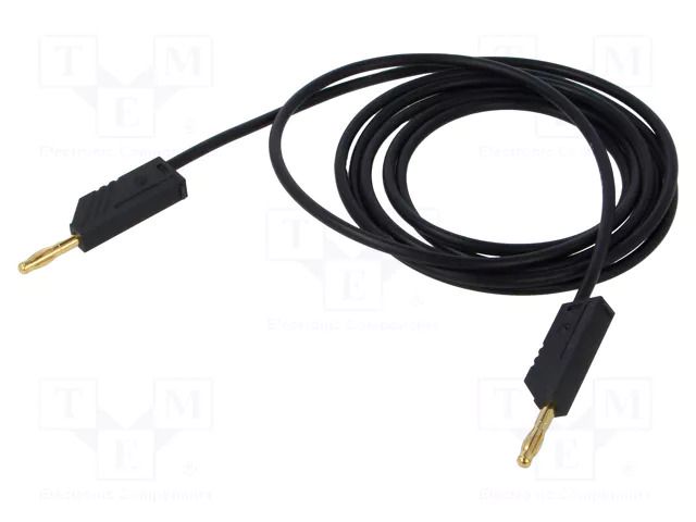 Test lead; 60VDC; 30VAC; 32A; Len: 2m; black; Cond.cross sec: 2.5mm2 HIRSCHMANN T&M MLN200/2.5AUSW