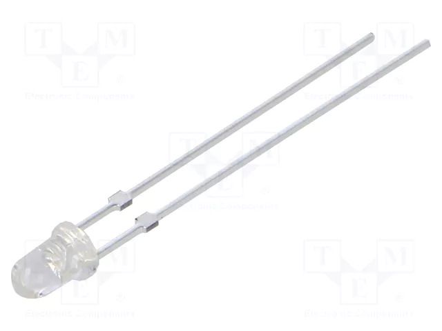 LED; blue; 3mm; 4200÷5800mcd; 30°; Front: convex; 2.9÷3.4VDC; 102mW OPTOSUPPLY OSB5DA3131C