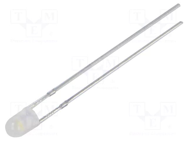 LED; white warm; 3mm; 750÷1120mcd; 40°; Front: convex; 2.9÷3.4VDC OPTOSUPPLY OSM5YK3C42A