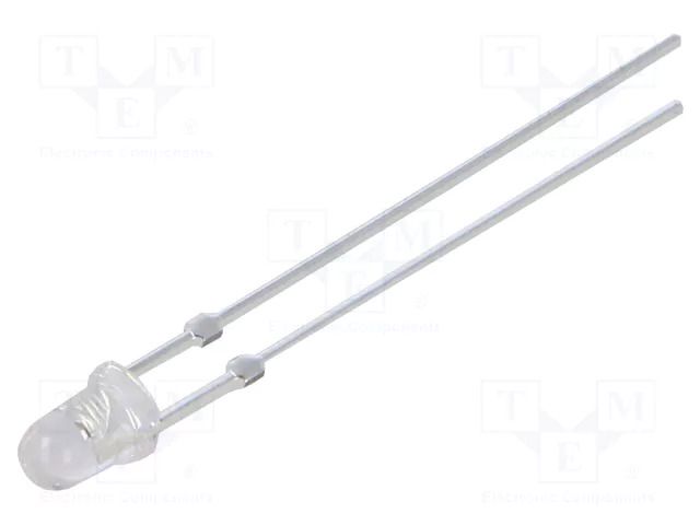 LED; orange; 3mm; 4200÷5800mcd; 30°; Front: convex; 2.1÷2.6VDC; 78mW OPTOSUPPLY OSO5PA3131C