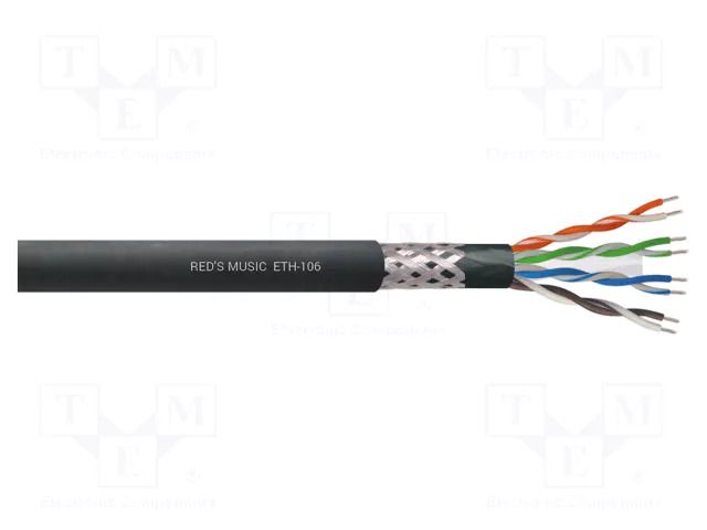 Wire; S/UTP; 6; stranded; Cu; PVC; black; 500m; Øcable: 7.9mm REDS MUSIC ETH-106/500