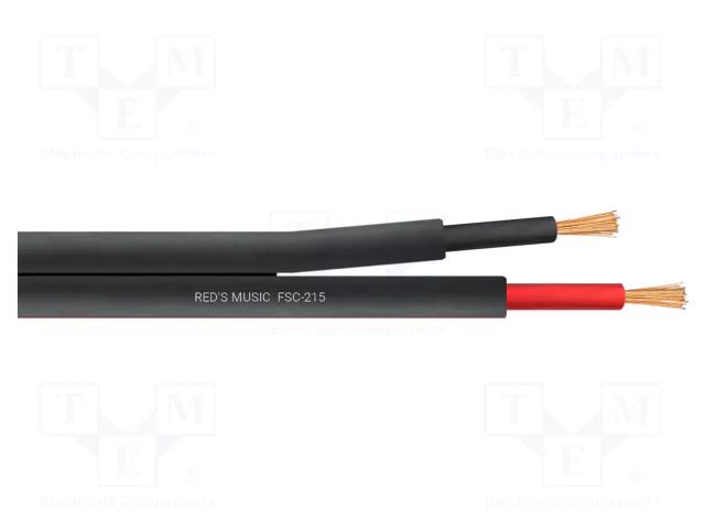 Wire: loudspeaker cable; 2x1.5mm2; stranded; Cu; black; PVC REDS MUSIC FSC-215/500
