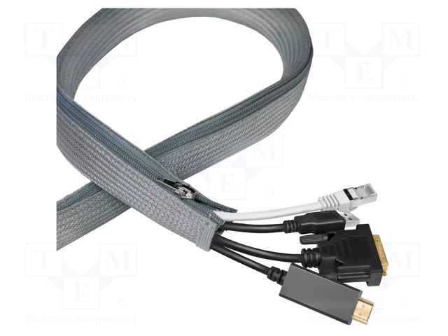 Cable box; multi use; grey; L: 1m; polyester; Ø: 35mm LOGILINK PC-KAB0073