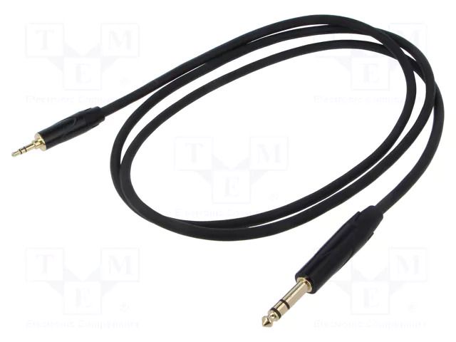 Cable; Jack 3.5mm plug,Jack 6,3mm plug; 1.5m; black; Øcable: 6mm REDS MUSIC AU2015BX