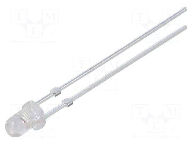 LED; yellow; 3mm; 4200÷5800mcd; 30°; Front: convex; 2.1÷2.6VDC; 78mW OPTOSUPPLY OSY5PA3131C