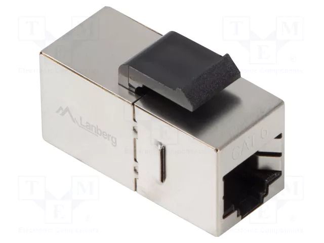 RJ 45 coupler; silver; Cat: 6; RJ45 socket,both sides; 8p8c LANBERG KSF6-3000