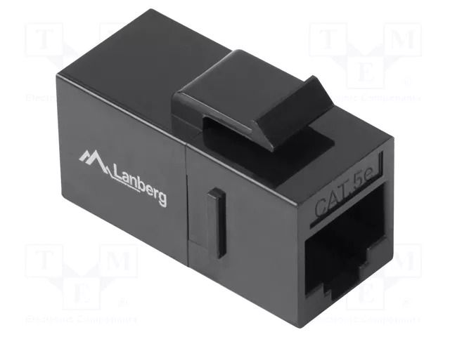 RJ 45 coupler; black; Cat: 5e; RJ45 socket,both sides; 8p8c LANBERG KSU5-3000