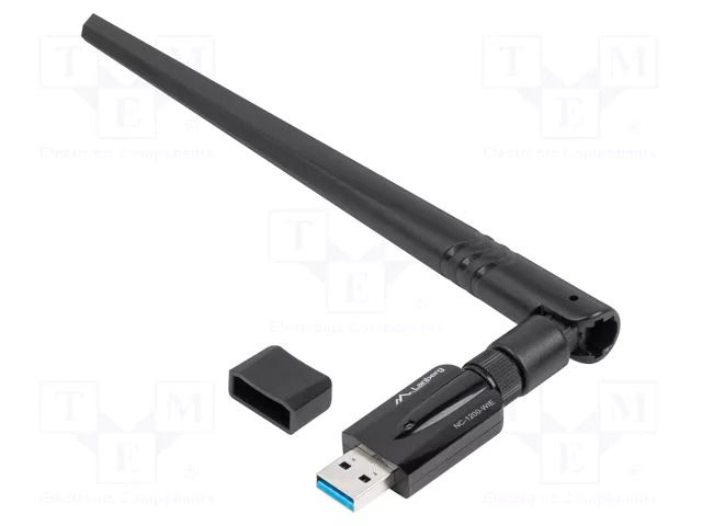 PC extension card: WiFi network; USB A plug; USB 3.0,external LANBERG NC-1200-WIE