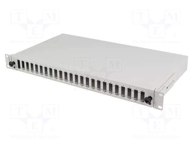 Fiber patch panel; grey; Number of ports: 24; rack 19"; Height: 1U LANBERG FOP1-24SD-LQS