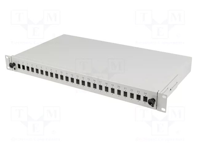 Fiber patch panel; grey; Number of ports: 24; rack 19"; Height: 1U LANBERG FOP1-24SS-LDS