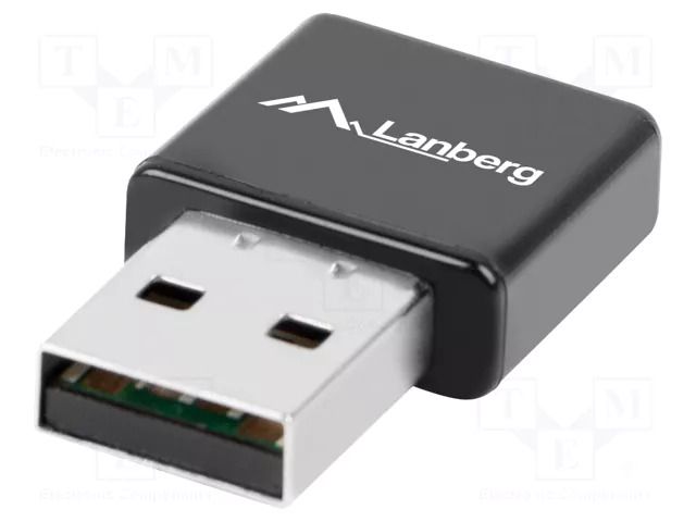 PC extension card: WiFi network; USB A plug; USB 2.0; black LANBERG NC-0300-WI