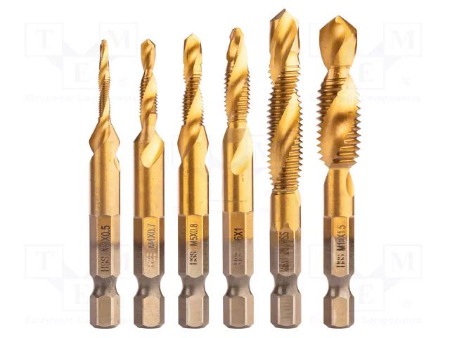 Tap; M10,M3,M4,M5,M6,M8; high speed steel; 6pcs. NEO TOOLS NEO-08-959