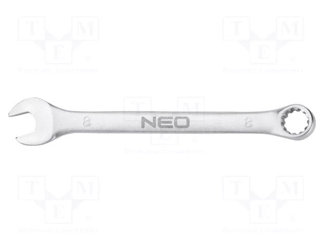 Wrench: combination spanner; 8mm; Chrom-vanadium steel; L: 120mm NEO TOOLS NEO-09-652