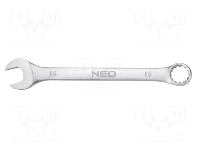 Wrench; combination spanner; 16mm; Chrom-vanadium steel; L: 200mm NEO TOOLS NEO-09-660