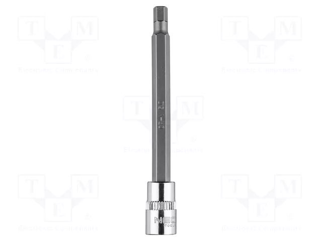 Socket; hex key,socket spanner; HEX 5mm; 1/4"; long NEO TOOLS NEO-10-330