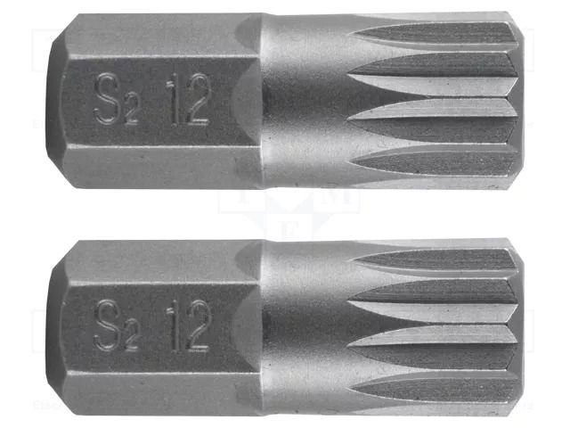 Screwdriver bit; spline (12-angles); XZN M12; 3/8"; 2pcs. NEO TOOLS NEO-10-904