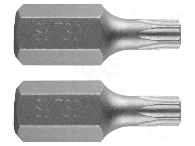 Screwdriver bit; Torx®; TX30; 3/8"; Overall len: 30mm; 2pcs. NEO TOOLS NEO-10-920