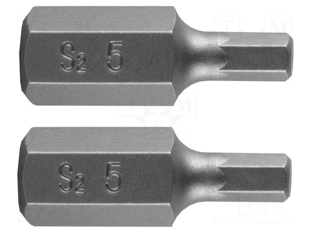 Screwdriver bit; hex key; HEX 5mm; Overall len: 30mm; 2pcs. NEO TOOLS NEO-10-970