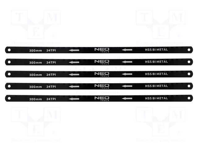 Single sided; metal; 300mm; 5pcs; Accessories: hacksaw blade NEO TOOLS NEO-43-355