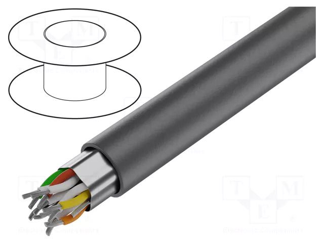Wire; EcoCable Mini; 9x2x24AWG; shielded,Al-PET foil; MPPE; 300V ALPHA WIRE 78129-SL005
