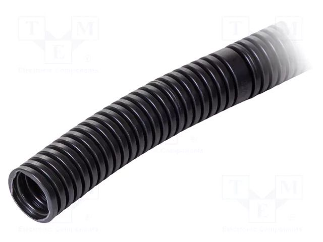 Protective tube; PVC; black; L: 25mm; 750N; Resistance to: UV rays PAWBOL PW-6110/750P