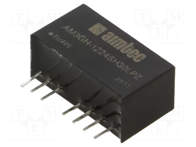 Converter: DC/DC; 3W; Uin: 4.5÷18VDC; Uout: 24VDC; 306mA; SIP8; THT AIMTEC AM3GH-1224SH30LPZ