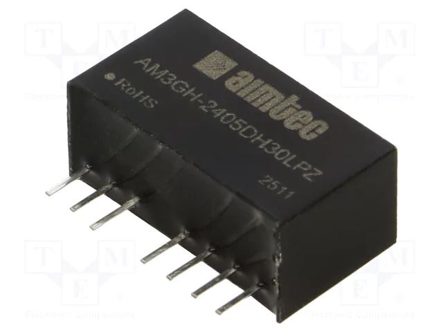 Converter: DC/DC; 3W; Uin: 9÷36VDC; Uout: 5VDC; Uout2: -5VDC; SIP8 AIMTEC AM3GH-2405DH30LPZ