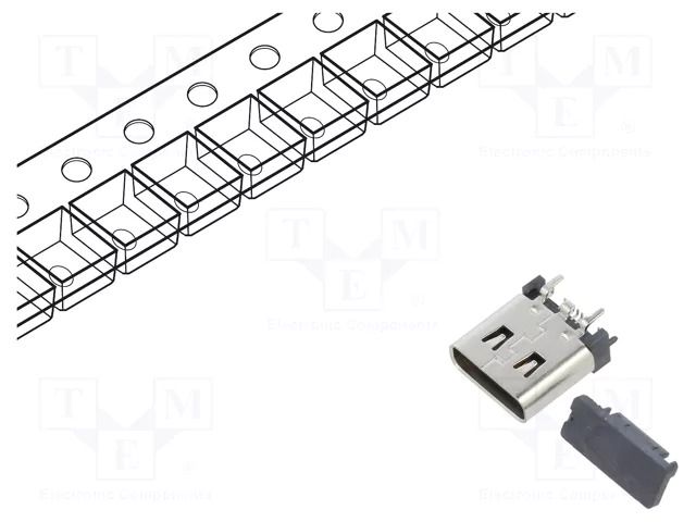 Connector: USB C; socket; SMT; PIN: 16; vertical; top board mount GCT USB4220-03-0930-C