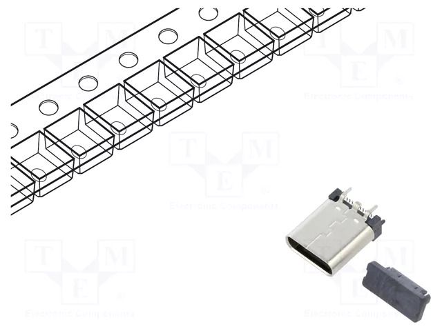 Connector: USB C; socket; SMT; PIN: 24; vertical; top board mount GCT USB4225-03-1040-C