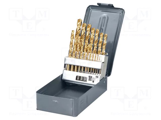 Drill set; for metal; metal,steel; 19pcs. PROLINE PRE-77990
