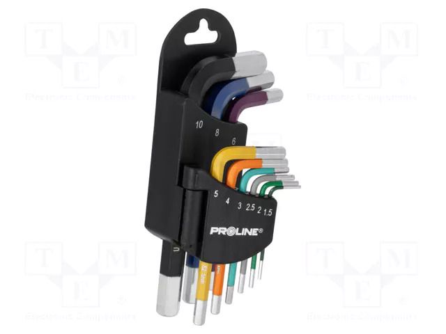 Wrench-set; hex key; 1.5mm,2mm,2.5mm,3mm,4mm,5mm,6mm,8mm,10mm PROLINE PRE-48311