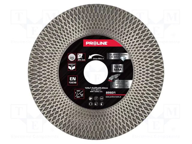 Cutting diamond wheel; Ø: 125mm; Øhole: 22.23mm; Disc thick: 1.5mm PROLINE PRE-89601