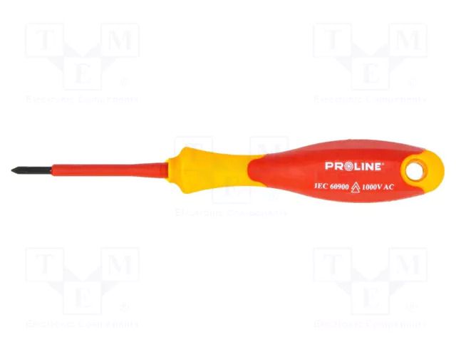 Screwdriver; insulated; Pozidriv®; PZ2; 100mm PROLINE PRE-10597