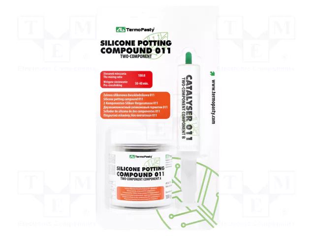 Silicone encapsulating compound; transparent; -50÷200°C; liquid AG TERMOPASTY ZAL-SIL-011
