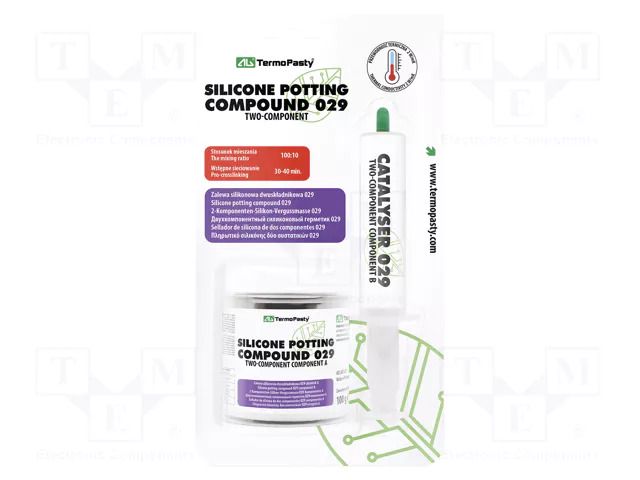 Silicone encapsulating compound; grey; Temp: -50÷200°C; 20kV/mm AG TERMOPASTY ZAL-SIL-029