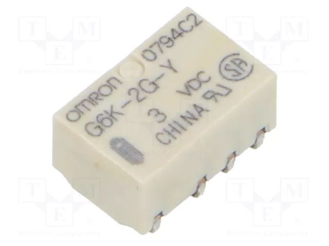 Relay: electromagnetic; DPDT; Ucoil: 3VDC; Icontacts max: 1A; G6K OMRON Electronic Components G6K-2G-Y-3DC