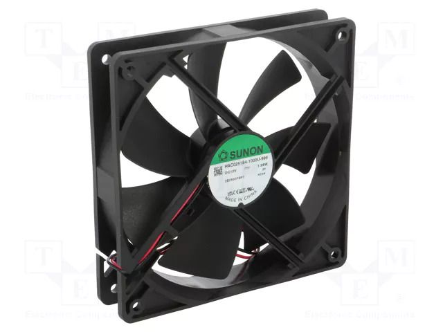 Fan: DC; axial; 12VDC; 120x120x25mm; 93.6m3/h; 28.8dBA; slide SUNON HAC0251S4-999