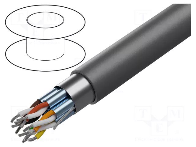 Wire; EcoCable Mini; 9x2x24AWG; MPPE; dark grey; 300V; 305m; 1000ft ALPHA WIRE 78229-SL001
