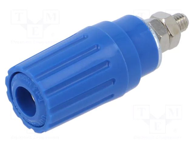 Connector: 4mm banana; socket; 30VAC; 60VDC; 25A; blue; M4; PKI 100 HIRSCHMANN T&M PKI100BL