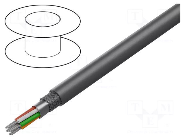 Wire; EcoFlex®; 5x20AWG; MPPE; dark grey; 600V; halogen free; 30.5m ALPHA WIRE 79204-SL005