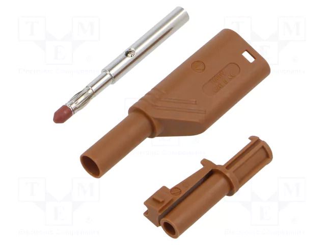 Connector: 4mm banana; plug; 24A; 1kVDC; brown; 0.5÷2.5mm2; 3mΩ HIRSCHMANN T&M LASSWSBR