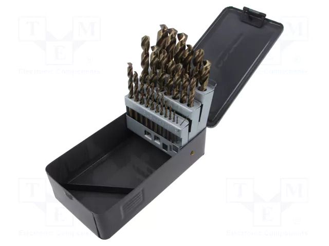Drill set; for metal; high speed steel cobalt HSS-Co; 25pcs. PROLINE PRE-78225