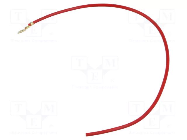 Cable: cable with crimped terminals; red; non-insulated,round CHEVAL M3R-100RD025