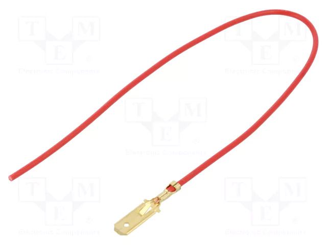 Cable with crimped terminals; H05V-K; 0.5mm2; red; 250mm; flat CHEVAL E63-050RD025