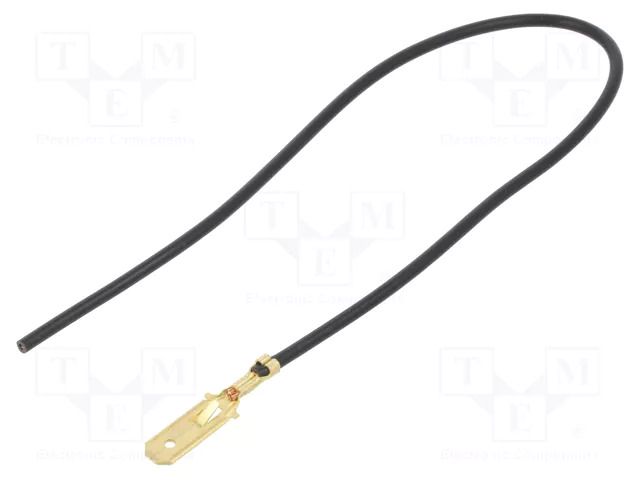 Cable with crimped terminals; H05V-K; 1mm2; black; 250mm; flat CHEVAL E63-100BK025
