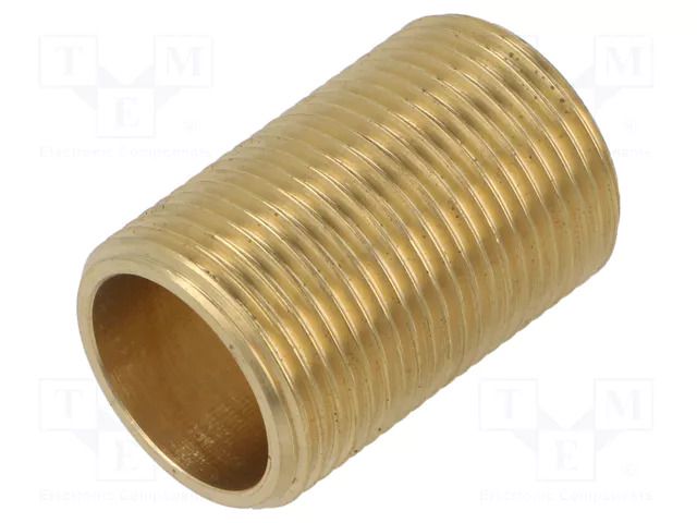 Splice terminal: nipple; full threaded; 40mm; brass CW617N; BR GEBO 531-5BR